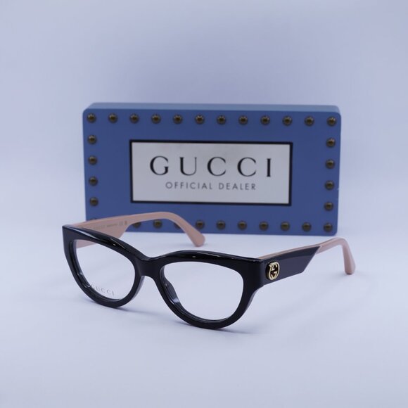 Gucci GG1665O 008 Cat Eye Eyeglasses - Black/Nude 53mm - Picture 8 of 12